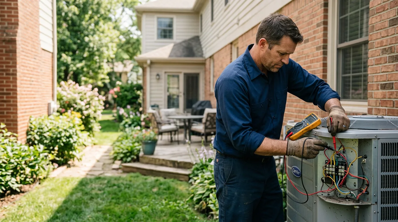 HVAC technician working near Plymouth, IN